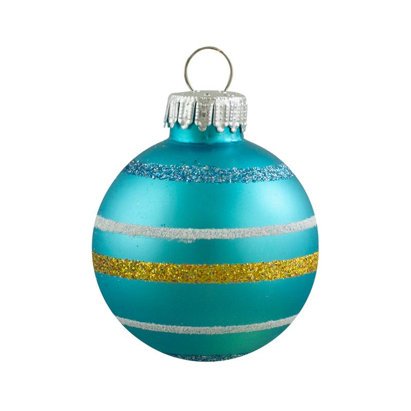 Northlight 10ct Green and Blue Matte Glass Christmas Ball Ornaments 1.75" (45mm), 3 of 8