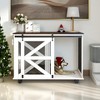 Gulches 47 in Brown White Rectangular Engineered Wood Pet Console Table with 5 Casters Dual Doors Flip-Top Feeding Door - 2 of 4