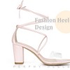 Perphy Women's Lace Up Strappy Clear Strap Chunky Heel Sandals - 4 of 4