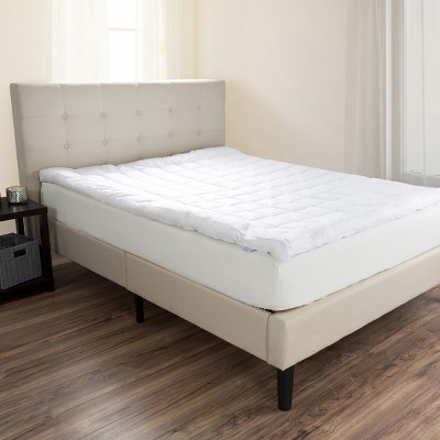 Full Size White Down Alternative Mattress Topper with Microfiber Cover