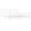 vidaXL Metal Bed Frame with Headboard and FootboardWhite 76 in.x79.9 in. King - 4 of 4