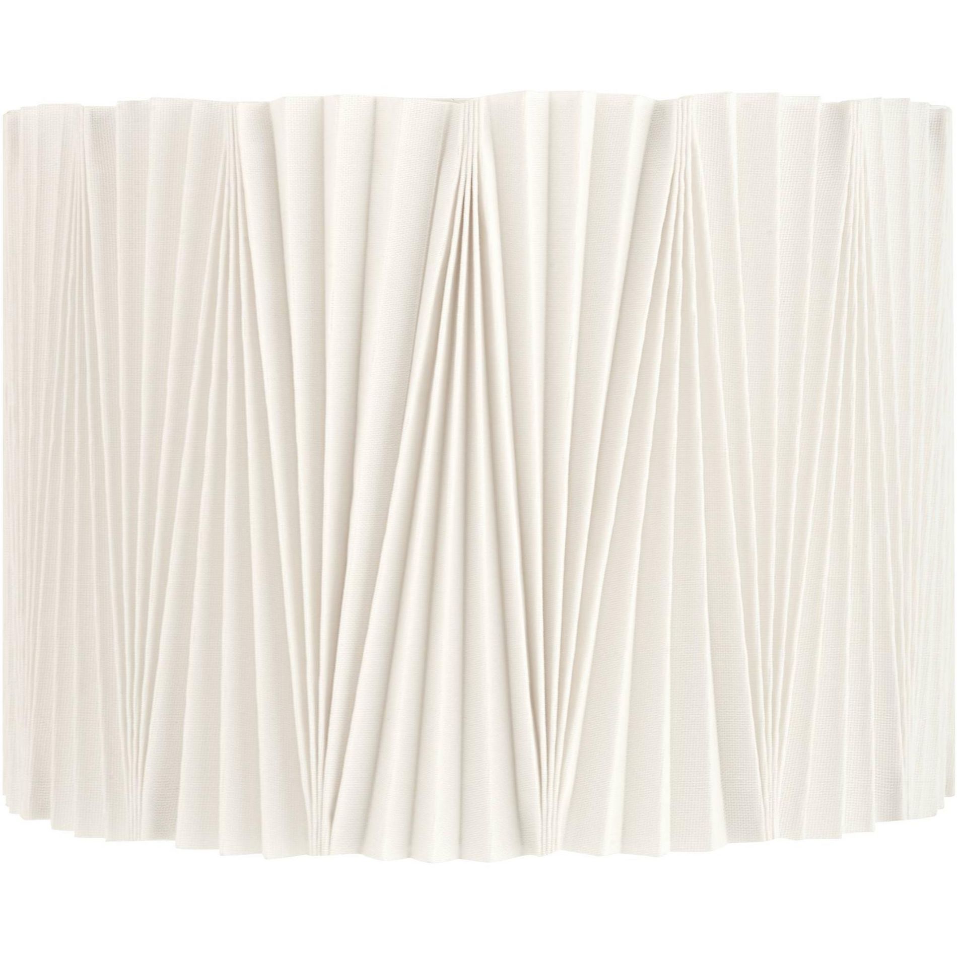 Springcrest 15" Top x 15" Bottom x 11" High x 11" Slant Lamp Shade Replacement Medium Off-White Drum Brussels Linen Diamond Pleats Spider Harp Finial