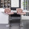 Swivel Barstool Set of 2, Counter Bar Stools with Metal Frame, Adjustable Height Stools for Pub, Kitchen Dining Room - 4 of 4