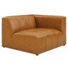 6pc Bartlett Vegan Leather Sectional Sofa Set Tan - Modway: Retro Modern, Channel Tufted, Wood Frame - image 2 of 4