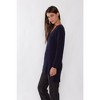 JENNIE LIU Women's 100% Pure Cashmere Long Sleeve Ribbed Tunic Sweater - 3 of 4
