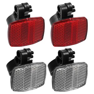 Unique Bargains Handlebar and Seatpost Bicycle Reflectors Kit Bike Safety Warning Reflectors Red White 4pcs - 1 of 4