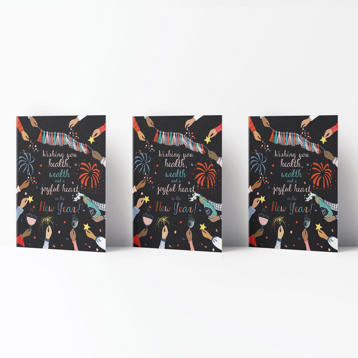 New Year Greeting Card Pack (3ct) "New Year Wishes" by Ramus & Co