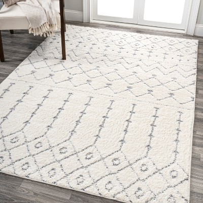 Pia Moroccan Trellis Plush Carved Area Rug - JONATHAN Y