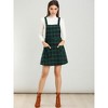 Allegra K Women's Plaid Tartan Button Decor A-Line Pinafore Overall Dress - 3 of 4