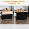Resenkos Rolling Kitchen Island Cart with Drop Leaf, Kitchen Cart on Wheels with Wood Top, 2 Drawers and 2 Storage Cabinets, Island Table, - 4 of 4