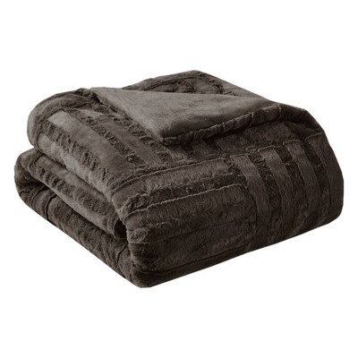 50"x60" Polar Solid Faux Fur Throw Blanket Chocolate