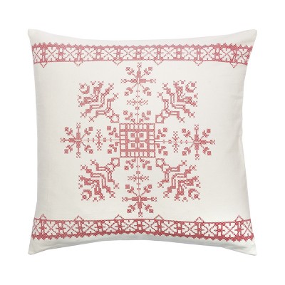 C&F Home 20" x 20" Cross Stitch Snowflake Cross Stitch Pillow