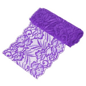Unique Bargains Elastic Lace Fabric Ribbon Stretchy Trim W Floral Pattern for Bridal Wedding 1 Pc - 1 of 4