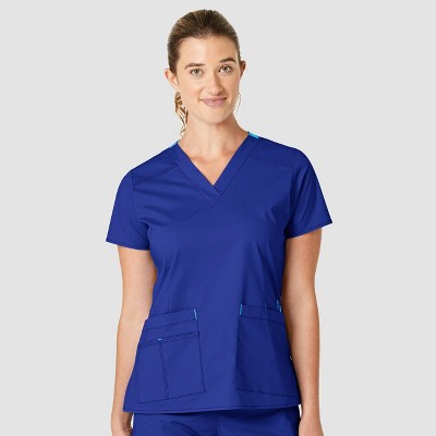 Wink Wonderflex Women's Verity V-neck Scrub Top, Galaxy Blue, 4x : Target