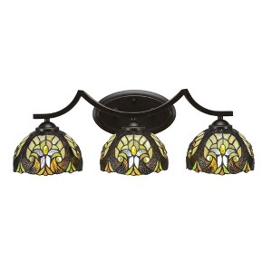 Toltec Lighting Zilo 3 - Light Vanity in  Dark Granite with 7" Ivory Cypress Art Glass Shade - 1 of 1