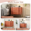 CAVINAS Modern Nightstand with 2 Storage Drawer, Bedside Table with Golden Metal Handles and Legs,Nightstand for Bedroom - 3 of 4