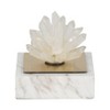 Glass Crystal Decorative Object with White Marble Base - 4" Modern Glam Accent for Home, Office, Bedroom, or Living Room - 2 of 4