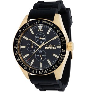 Invicta 38404 Men's Aviator Black Dial Silicone Strap Quartz Watch - 1 of 3