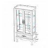 FURNIinspire Utility Storage Cabinets Glass Cabinet Bar Cabinet, Display Cabinet With Adjustable Shelves, Drawer, Brown, 11.81"*25.98"*49.4" - 3 of 4