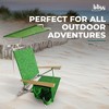 Bliss Hammocks Folding Beach Chair, Adjustable Recliner, Outdoor Backpack Seat with Canopy and Storage Pouch, 275 lb Capacity, Green Banana Leaves - 2 of 4