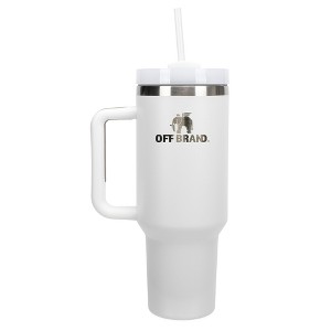 100 North Off Brand Elephant Logo Funny 40 oz. Stainless Steel, Large Water Bottle Coffee Mug, Spill & Leak Resistant, Thermal Travel Tumbler with - 1 of 1