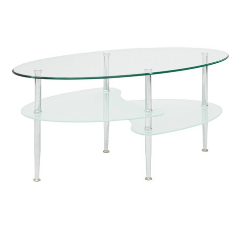 Cohen Steel Tubes and Clear Glass Coffee Table