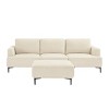 Nebula Vortex 100.39" Wide Velvet Reversible Modular Sofa with Ottoman - 3 of 4