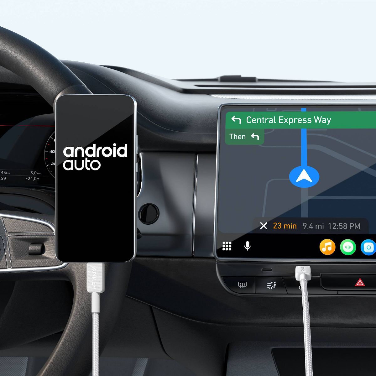 Anker 10' 60W Braided USB-C to USB-C Max Fast Charging Cable - White: Male-To-Male Cord - thumbnail 6