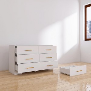 NicBex 6 Drawer Double Dresser for Bedroom,Antique Style  Drawers with Golden Pulls,Dressers for Kids Room,Living Room,Entry and Hallway - 1 of 4
