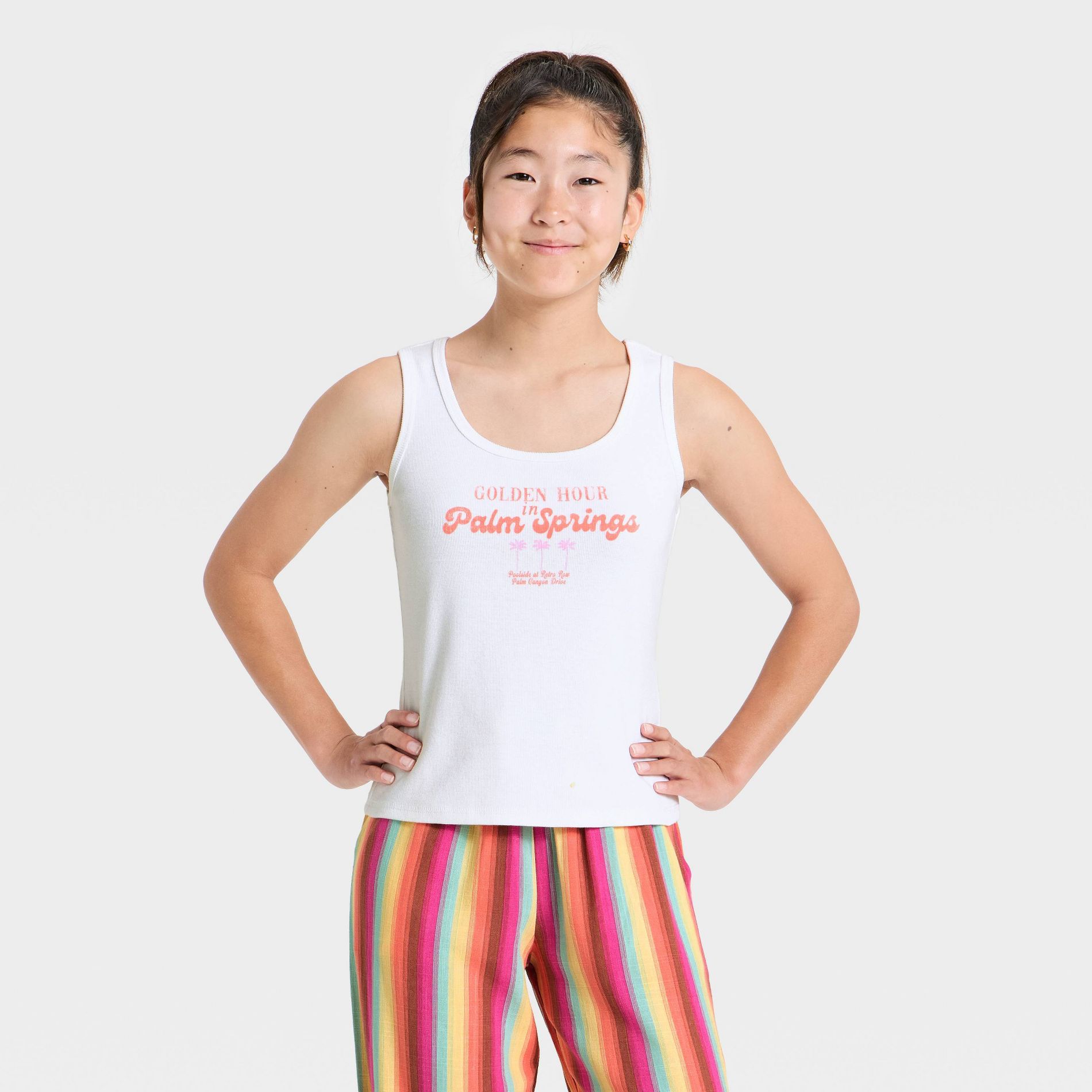 Girls' Graphic Ribbed Tank Top - art class™