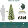 6/7/7.5 Ft Pre-Lit Pencil Christmas Tree, Artificial Slim Xmas Tree with 720 Tips & Metal Base, Realistic Lighted Spruce Holiday Decor - 2 of 4