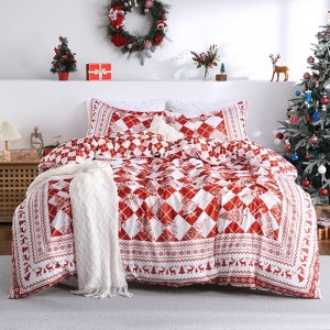 Christmas Duvet Cover Set, 3PCS Festive Bedding Collection, Soft Duvet Cover with 2 Pillowcases, Xmas Bedding Set (Not Comforter) - 1 of 4