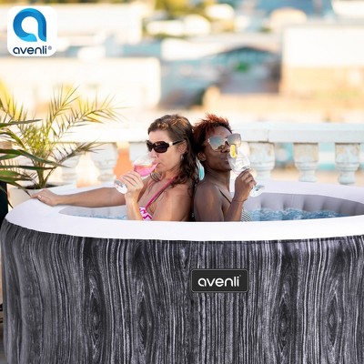 Graywood 65 Inch 3-Person Inflatable Round Hot Tub Spa
