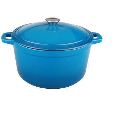 BergHOFF Neo 5 Qt Cast Iron Oval Covered Dutch Oven, Blue