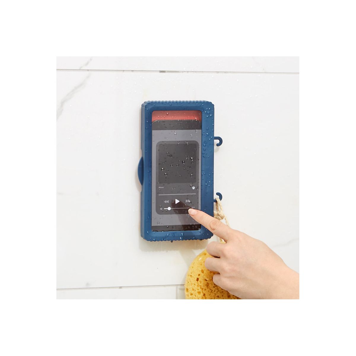 The Lakeside Collection Shower Phone Holder Touch Screen Waterproof and Wall Mounted -