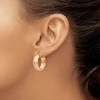 Black Bow Jewelry 7mm x 21mm 14k Rose Gold Half Round Open Back Hoop Earrings - 3 of 4