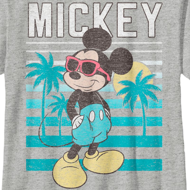 Boy's Mickey & Friends Distressed Palm Tree Scene Mickey T-Shirt, 2 of 6