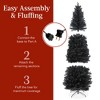 Best Choice Products Pre-Lit Black Artificial Christmas Tree, Holiday Pencil Tree w/ Metal Base - 4 of 4