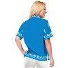 LA LEELA Women's Casual Blouse Shirt Solid Blouses Short Sleeve Button Down Dress Tops Tee Hawaiian Shirts for Women - 2 of 4