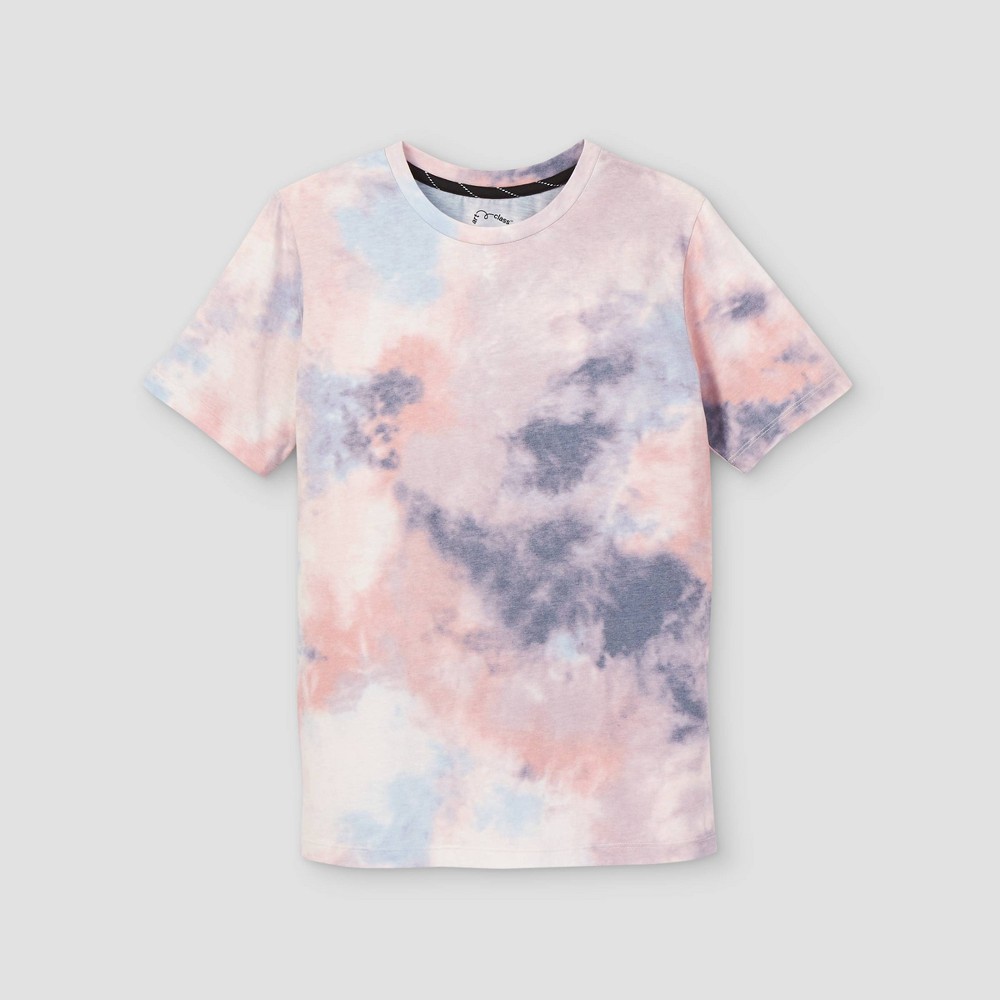 Size Large Boys' Tie-Dye Short Sleeve T-Shirt - art class Pink/Blue