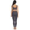 Memoi Women's Ribbed Leggings with Wide Waistband - 3 of 4