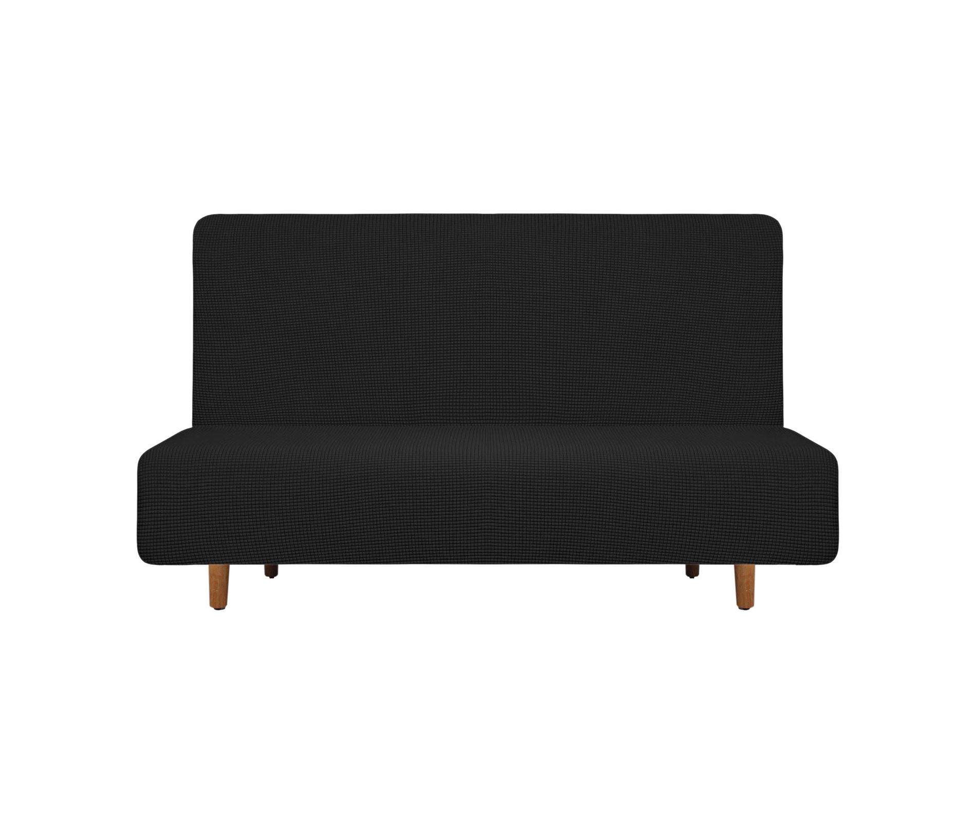 Unique Bargains Stretch Polyester Jacquard Scratch-Resistant Slipcovers 47"-59" Black