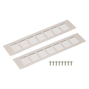 Unique Bargains Aluminum Alloy Cabinet Wardrobe Shoe Closet Rectangle Louvered Ventilation Grilles 2 Pcs - 1 of 4