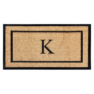 A1HC Natural Coir and Rubber Backing Monogrammed Door Mat, Anti-Shed Entry Doormat - 1 of 4