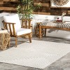 Nuloom Klara Geometric 8x10 Indoor/Outdoor Area Rug for Living Room Patio Deck Front Porch Kitchen, Light Grey/Ivory - 2 of 4
