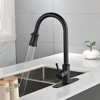 Munora Single Handle High Arc Pull Out Kitchen Faucet with Pull Down Sprayer, Stainless Steel - 3 of 4