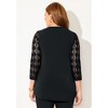 Catherines Women's Plus Size Textured Lace Knit Top - 3 of 4