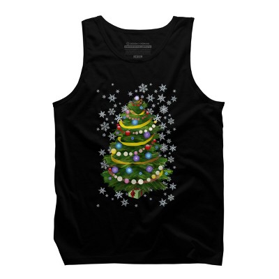Men's Design By Humans Christmas Tree and Snowflakes By IvaW Tank Top