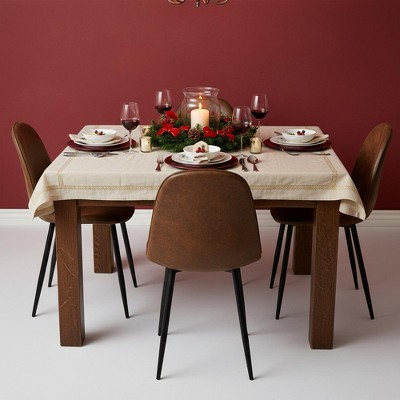 Homy Casa Modern Dining Chairs, Set of 4 – Upholstered Seat with Metal Legs