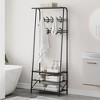 Coucheta Coat Rack Shoe Bench,4-In-1 Hall Tree with Coat Rack, Shoe Storage & Industrial Steel Frame, Wood Look, Multiple Sizes & Colors for Entryway - 4 of 4